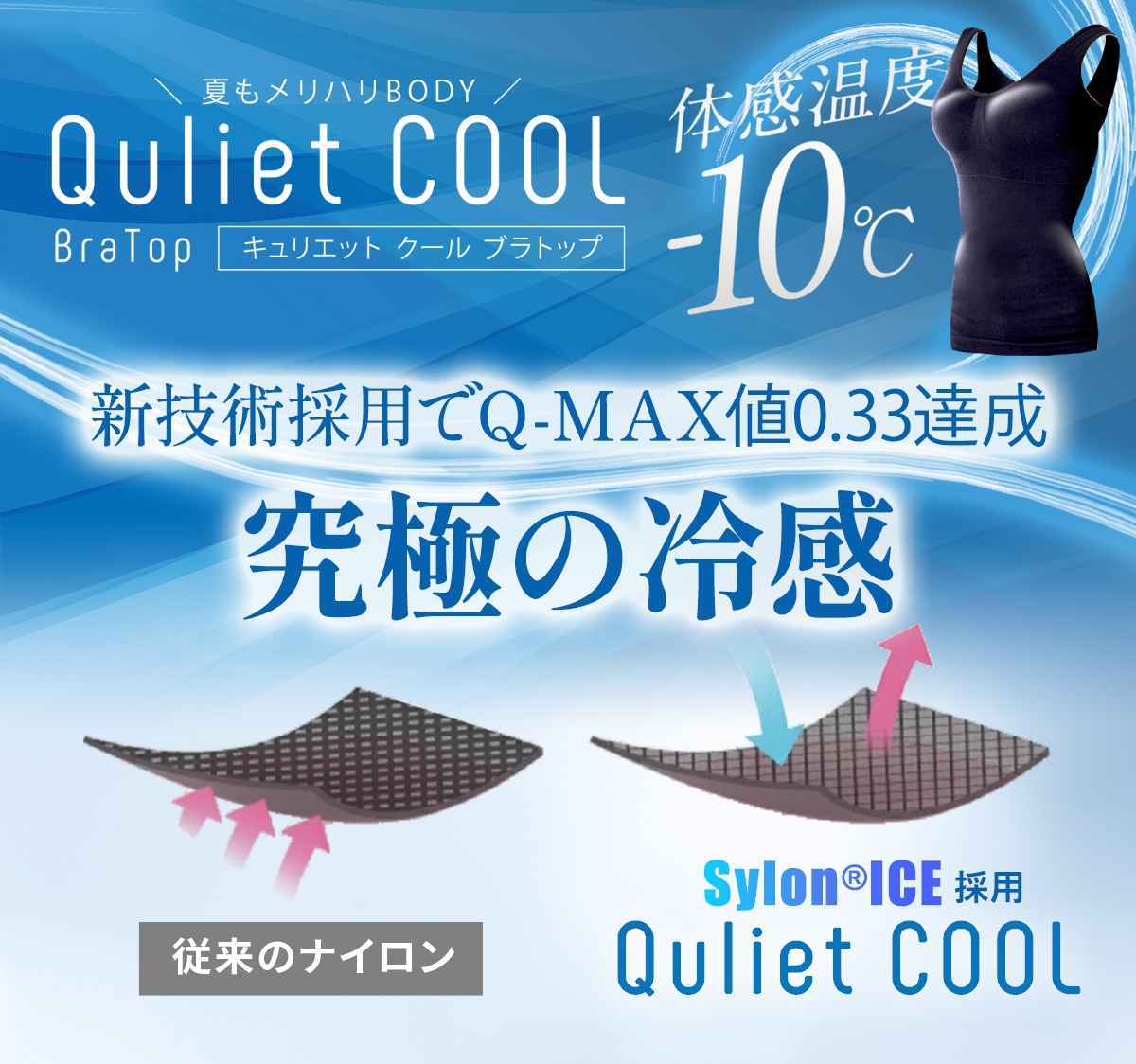 キュリエットブラトップのQuliet Coolの体感温度-10度の画像
